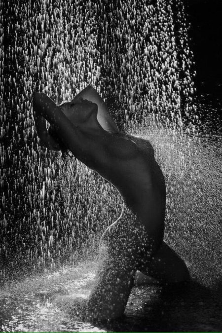 Naked in the rain