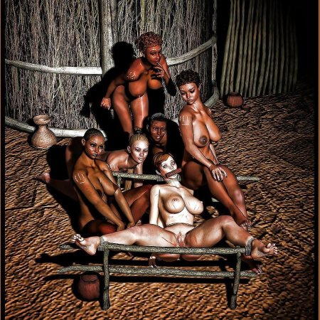 Naked African slaves