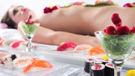 Sushi on a girl