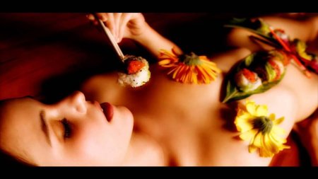 Sushi on a girl