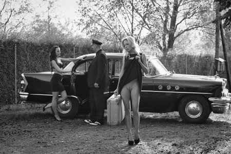 Retro cars and naked women