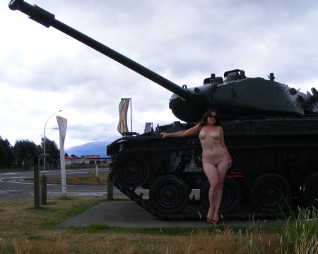 Naked girls on a tank