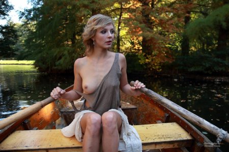 Girls with big boobs on a boat