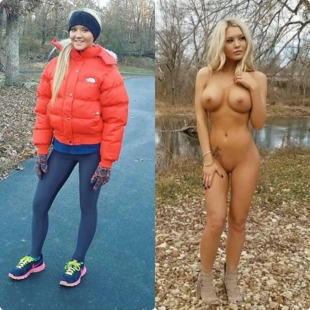 Naked girls in clothes and without