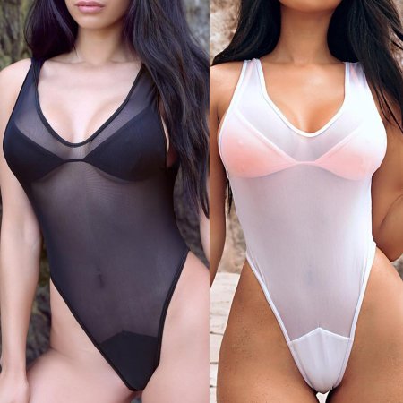 Transparent swimwear grid