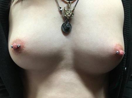 Learn nipples with close -up piercing