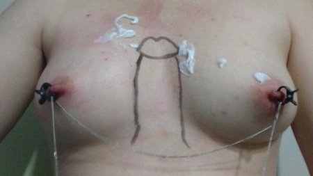 Stretched boobs BDSM