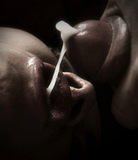 Cum in the mouth of black white
