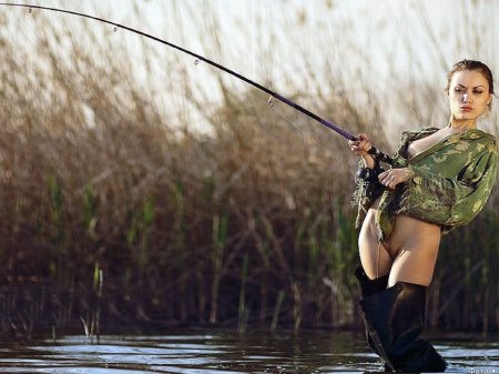 Naked girls on fishing
