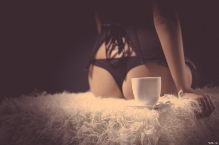 Erotic girl with coffee