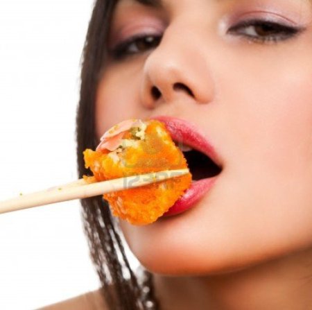 Girl eats