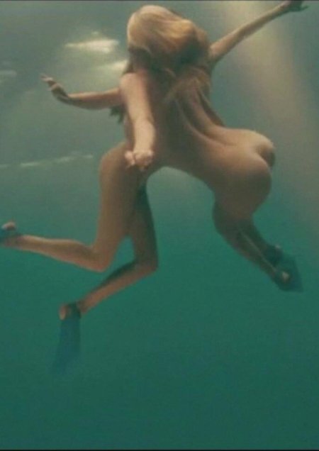 Naked in the water