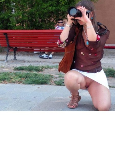 Girl photographer lit up