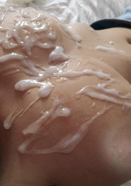 Cums on his wife the stomach and chest