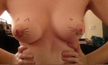 Laughing male boobs