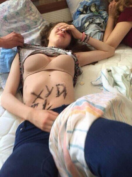 Separated girls on the inspection