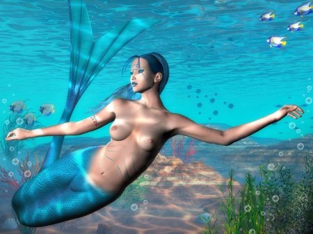 Mermaid with big boobs