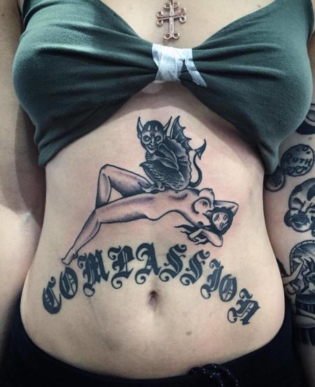Tattoos on the stomach