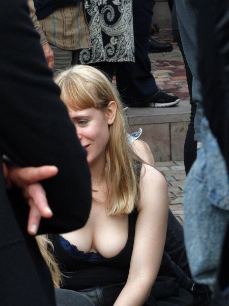 The schoolgirl was illuminated Tits