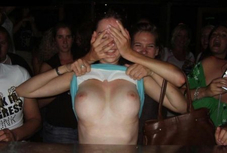 Showed boobs in a public place