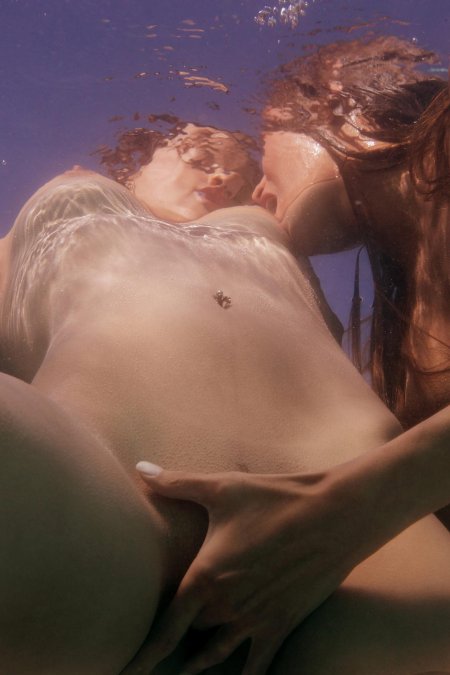 Beautiful girls in lesbian water