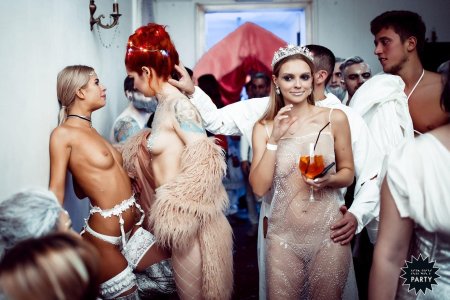 Corporate party in the style of nude