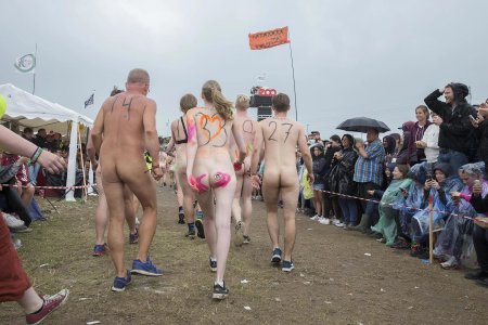 Naked women at the festival