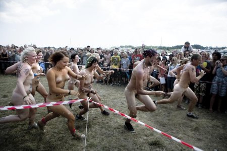 Naked women at the festival