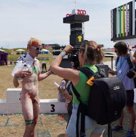 Naked girls at Roskilde Run Festival