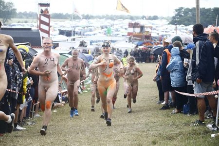 Naked girls at Roskilde Run Festival 2019