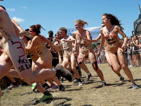 Naked women at the festival