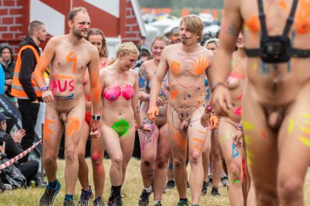 Naked women at the festival