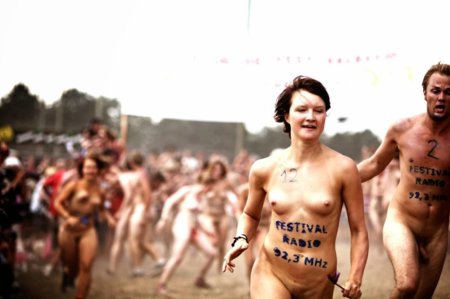 Naked women at the festival