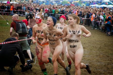 Naked women at the festival