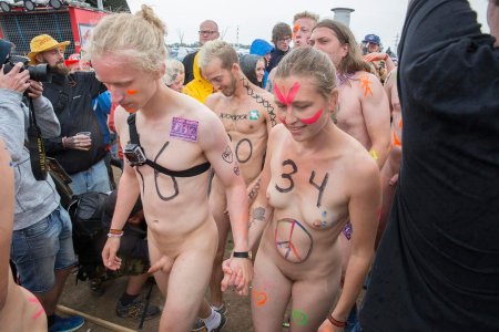 Naked women at the festival