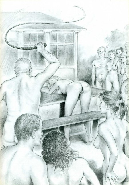 Spanking naked women drawings
