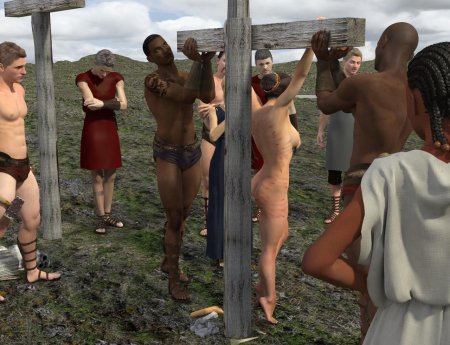 Sabina Whipped before Crucifixion and on the Cross hentai