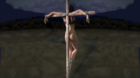 Crucifixion XXX Flies crawl on naked