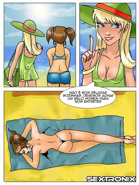Erotic comics on the beach