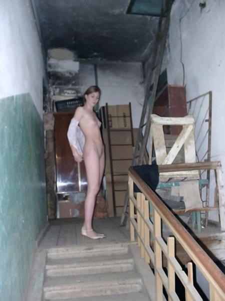 Naked women on the landing