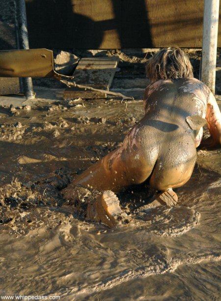 Naked schoolgirls in mud