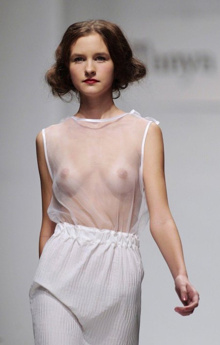 Little breasts in transparent blouses