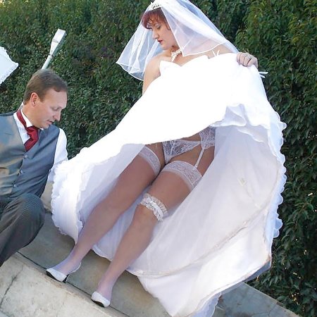 The bride lit up