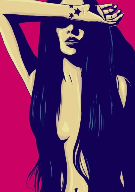 Drawings of girls in art style