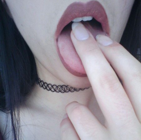 Girl with tongue