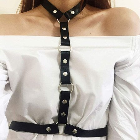 Leather belts on the chest