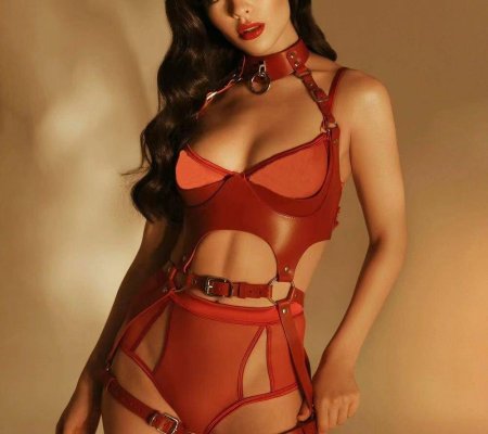 Leather garter on the body