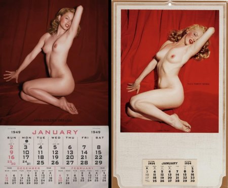 Wall calendar with naked
