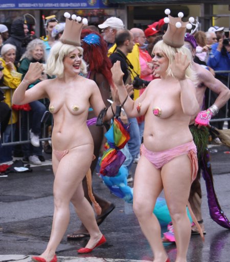 Parade of naked beautiful women
