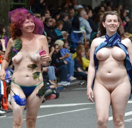 Parade of naked beautiful women